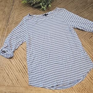 Stripe quarter sleeve top size L cable & gauge